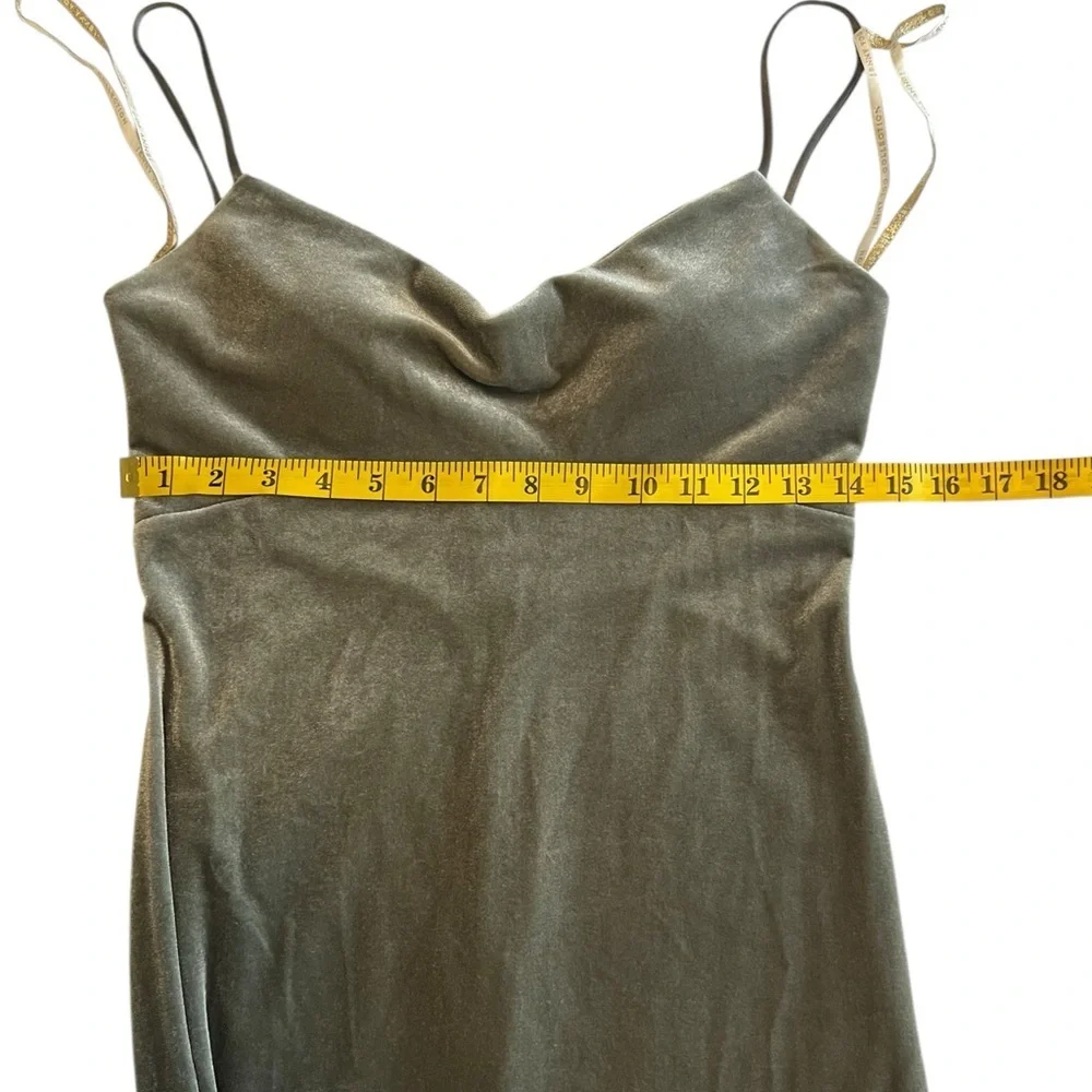 Jenny Yoo Saba Velvet Cowl Neck Slip Gown. Sage Green. Maxi Length. Size 2 - Picture 12 of 16